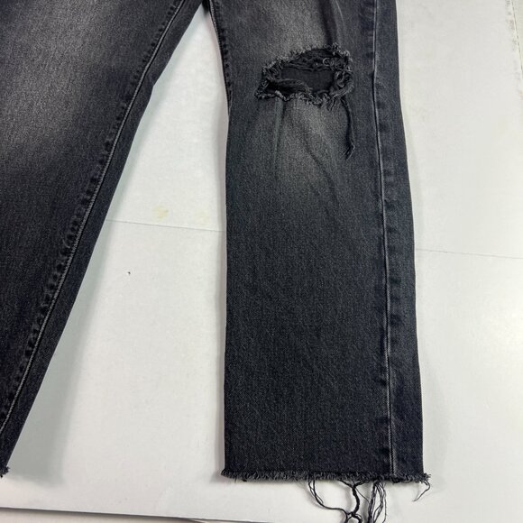 Levi's Jeans Women's 27x27* Big E Wedgie Straight Black Distressed Denim Tag 26 - Picture 3 of 16